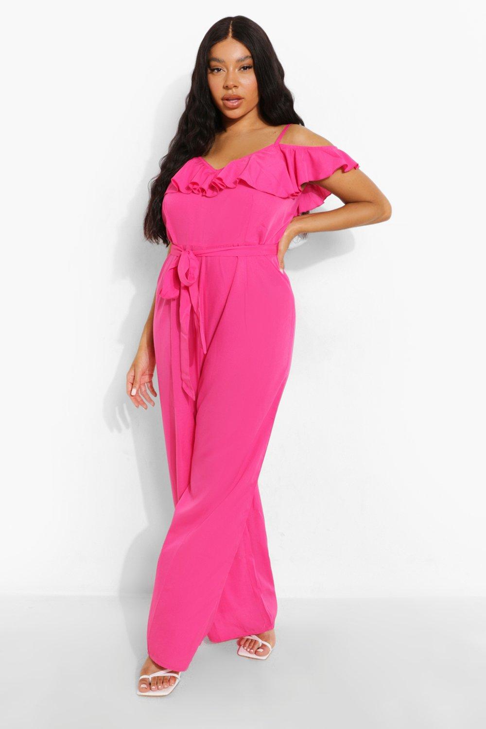 Boohoo cold clearance shoulder jumpsuit